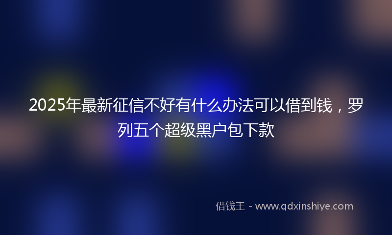 2025年最新征信不好有什么办法可以借到钱，罗列五个超级黑户包下款