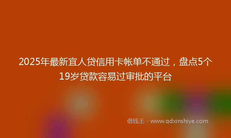 2025年最新宜人贷信用卡帐单不通过，盘点5个19岁贷款容易过审批的平台