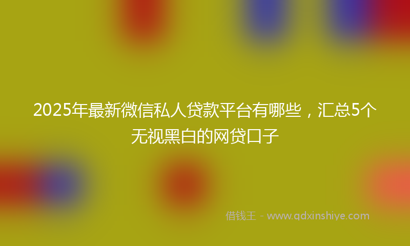2025年最新微信私人贷款平台有哪些，汇总5个无视黑白的网贷口子