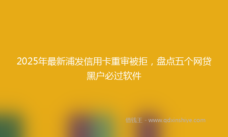 2025年最新浦发信用卡重审被拒，盘点五个网贷黑户必过软件