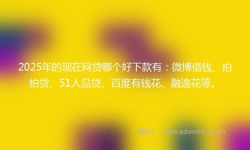 2025年的现在网贷哪个好下款有：微博借钱、拍拍贷、51人品贷、百度有钱花、融逸花等。
