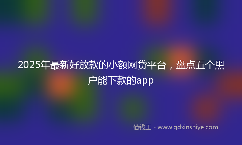 2025年最新好放款的小额网贷平台，盘点五个黑户能下款的app