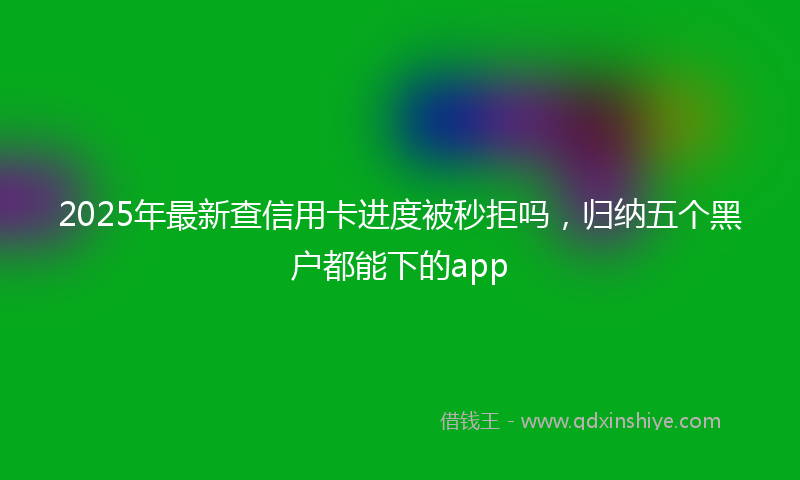 2025年最新查信用卡进度被秒拒吗，归纳五个黑户都能下的app