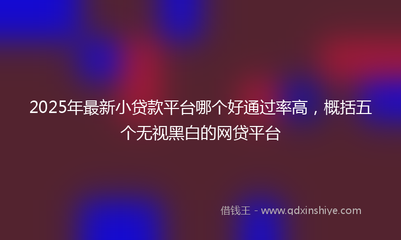 2025年最新小贷款平台哪个好通过率高，概括五个无视黑白的网贷平台