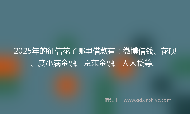 2025年的征信花了哪里借款有：微博借钱、花呗、度小满金融、京东金融、人人贷等。