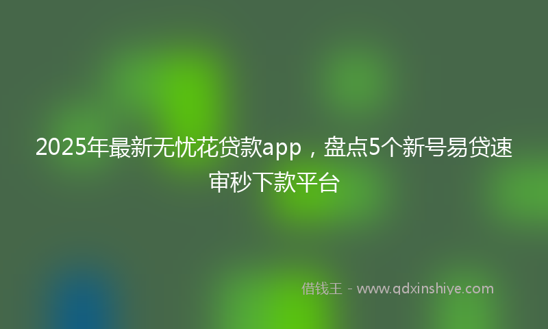 2025年最新无忧花贷款app，盘点5个新号易贷速审秒下款平台
