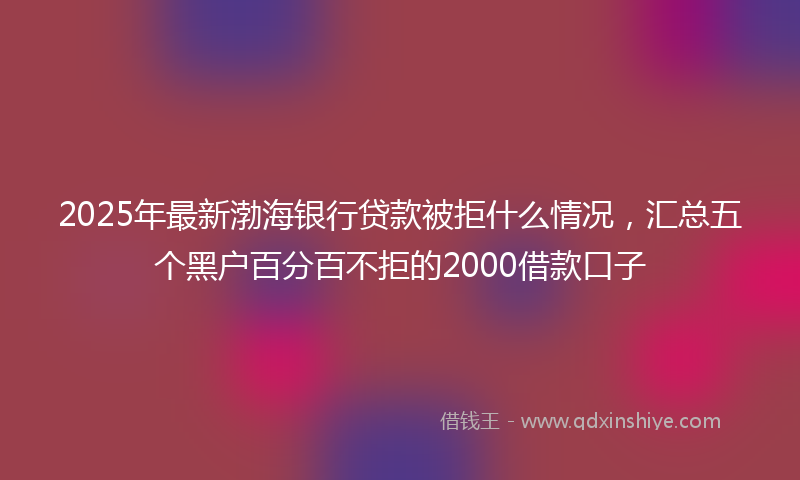 2025年最新渤海银行贷款被拒什么情况，汇总五个黑户百分百不拒的2000借款口子