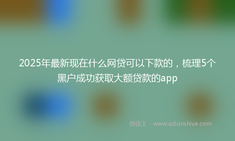 2025年最新现在什么网贷可以下款的，梳理5个黑户成功获取大额贷款的app
