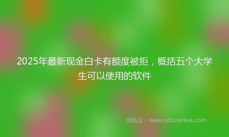 2025年最新现金白卡有额度被拒，概括五个大学生可以使用的软件
