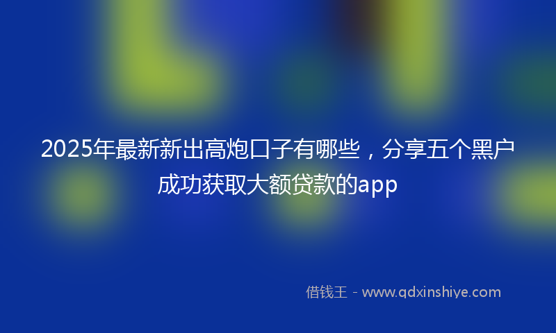 2025年最新新出高炮口子有哪些，分享五个黑户成功获取大额贷款的app