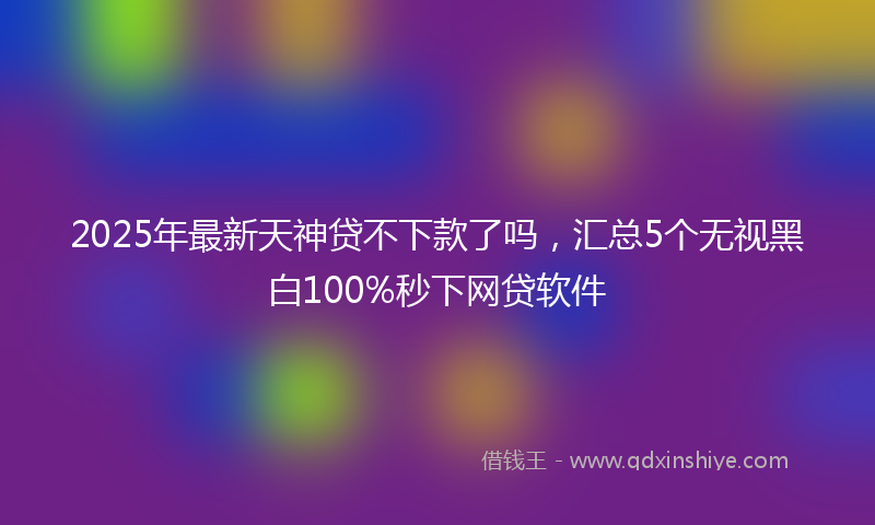 2025年最新天神贷不下款了吗，汇总5个无视黑白100%秒下网贷软件
