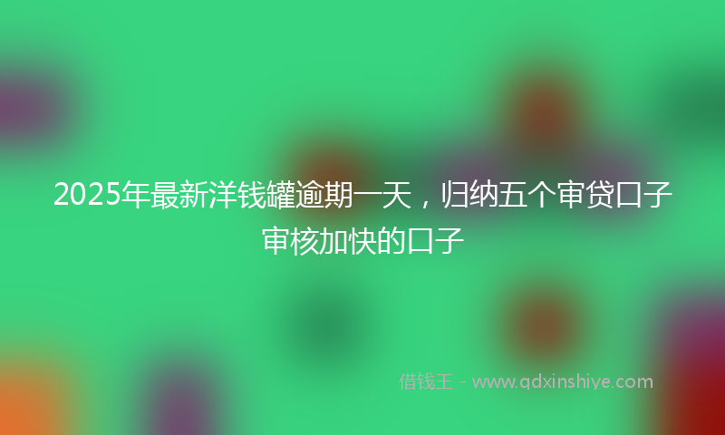 2025年最新洋钱罐逾期一天，归纳五个审贷口子审核加快的口子
