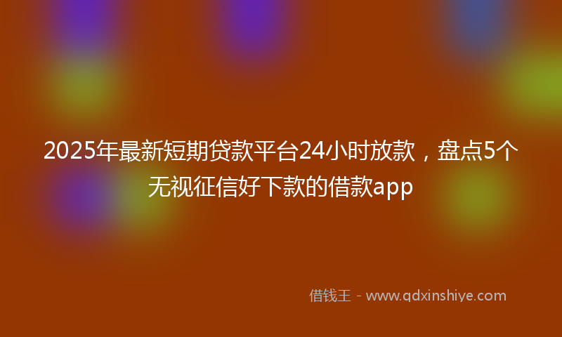 2025年最新短期贷款平台24小时放款，盘点5个无视征信好下款的借款app