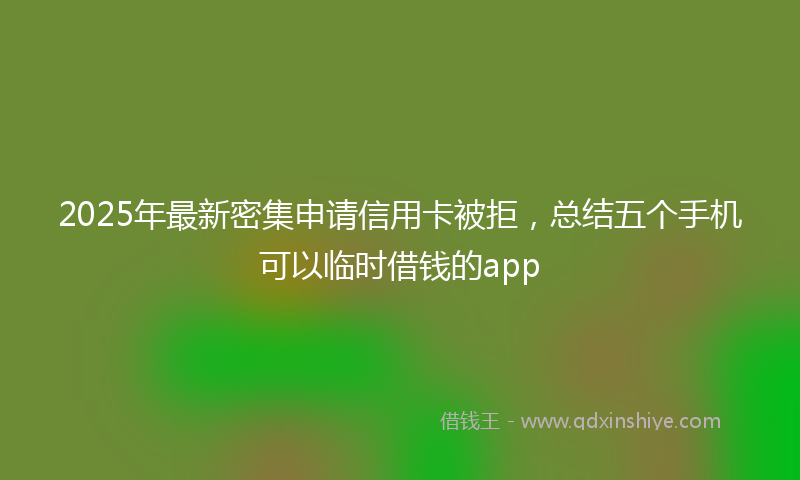 2025年最新密集申请信用卡被拒，总结五个手机可以临时借钱的app