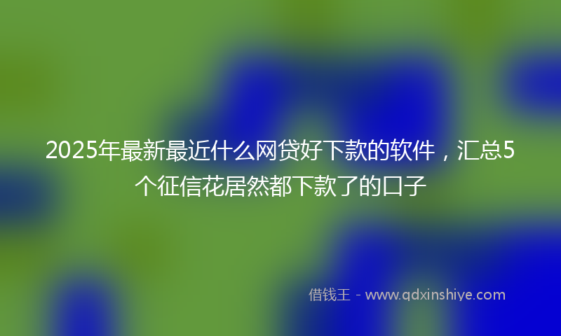 2025年最新最近什么网贷好下款的软件，汇总5个征信花居然都下款了的口子