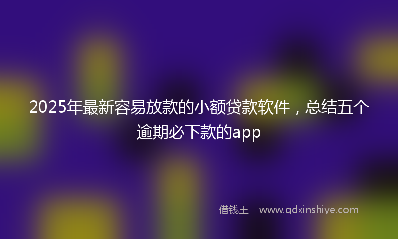 2025年最新容易放款的小额贷款软件，总结五个逾期必下款的app