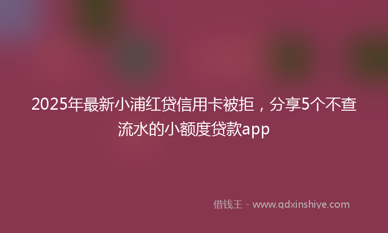 2025年最新小浦红贷信用卡被拒，分享5个不查流水的小额度贷款app