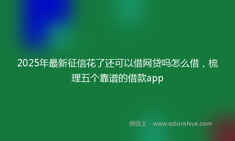 2025年最新征信花了还可以借网贷吗怎么借，梳理五个靠谱的借款app