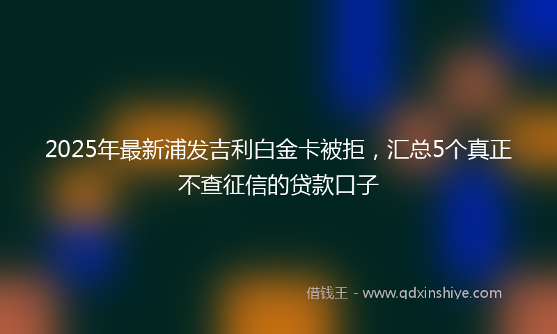 2025年最新浦发吉利白金卡被拒，汇总5个真正不查征信的贷款口子
