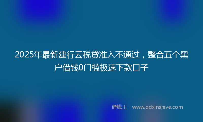 2025年最新建行云税贷准入不通过，整合五个黑户借钱0门槛极速下款口子