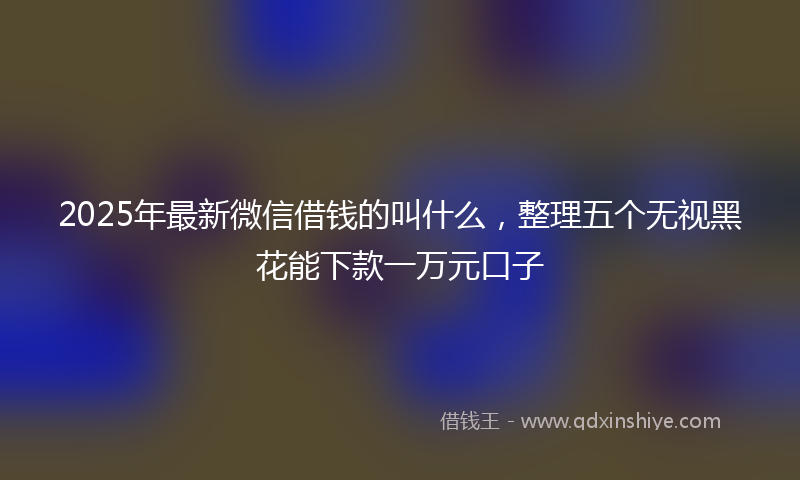 2025年最新微信借钱的叫什么，整理五个无视黑花能下款一万元口子