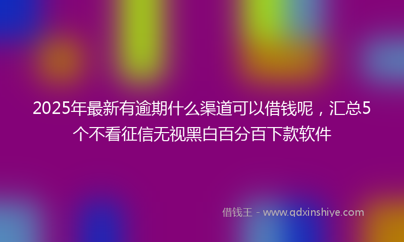 2025年最新有逾期什么渠道可以借钱呢，汇总5个不看征信无视黑白百分百下款软件