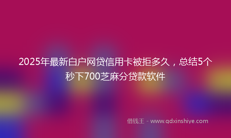 2025年最新白户网贷信用卡被拒多久，总结5个秒下700芝麻分贷款软件