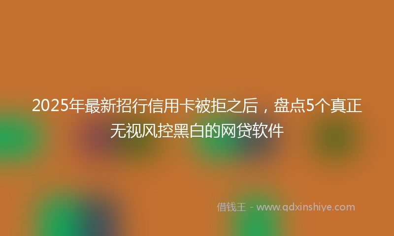 2025年最新招行信用卡被拒之后，盘点5个真正无视风控黑白的网贷软件