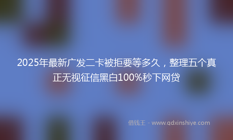 2025年最新广发二卡被拒要等多久，整理五个真正无视征信黑白100%秒下网贷