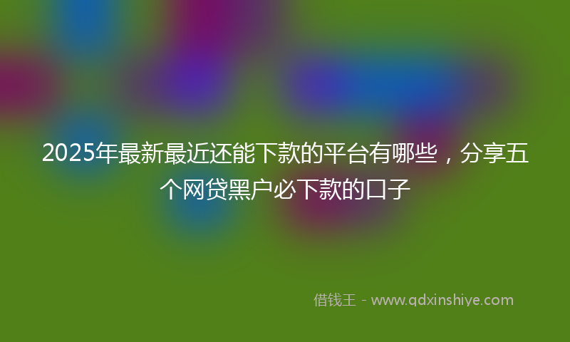 2025年最新最近还能下款的平台有哪些，分享五个网贷黑户必下款的口子