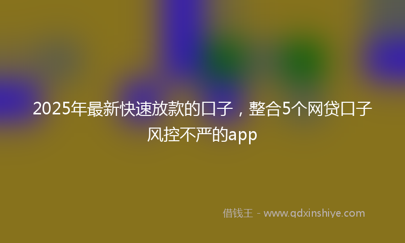 2025年最新快速放款的口子，整合5个网贷口子风控不严的app