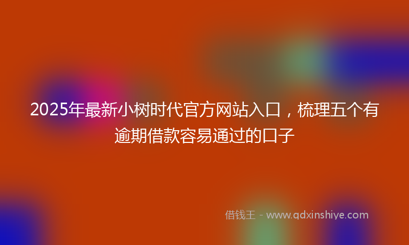 2025年最新小树时代官方网站入口，梳理五个有逾期借款容易通过的口子