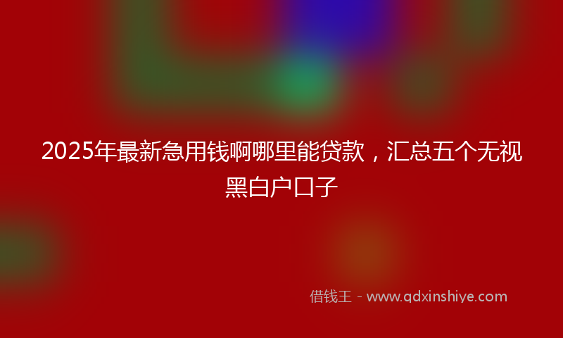 2025年最新急用钱啊哪里能贷款，汇总五个无视黑白户口子
