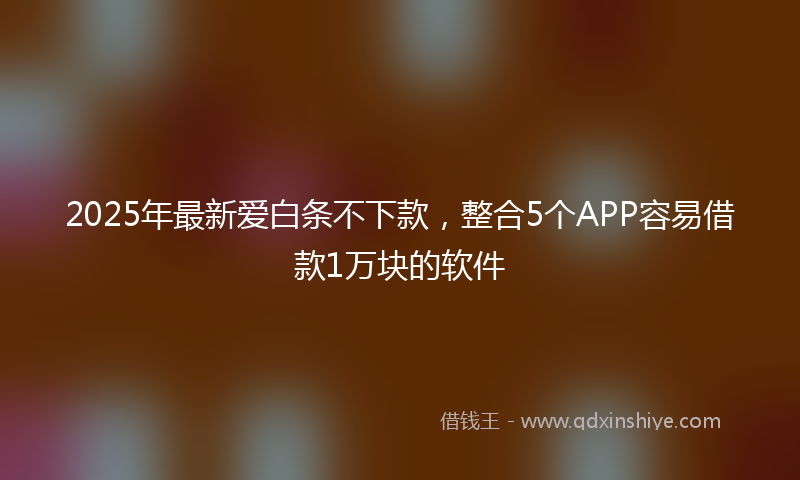 2025年最新爱白条不下款，整合5个APP容易借款1万块的软件