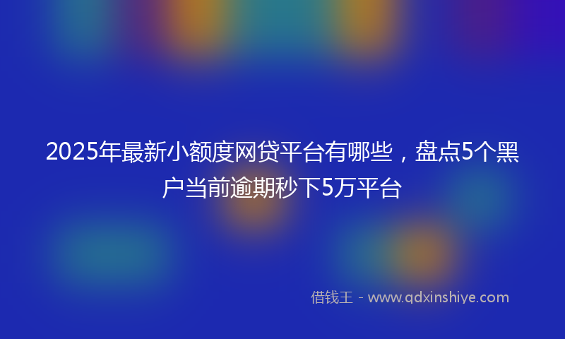 2025年最新小额度网贷平台有哪些，盘点5个黑户当前逾期秒下5万平台