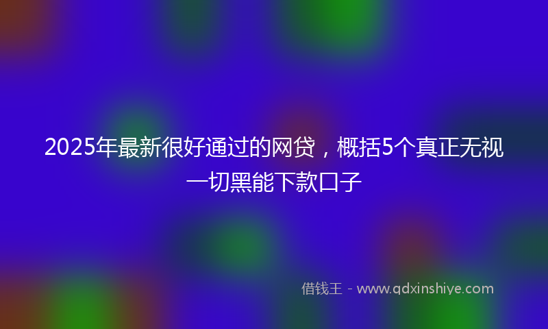 2025年最新很好通过的网贷，概括5个真正无视一切黑能下款口子