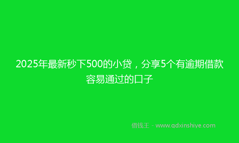 2025年最新秒下500的小贷，分享5个有逾期借款容易通过的口子