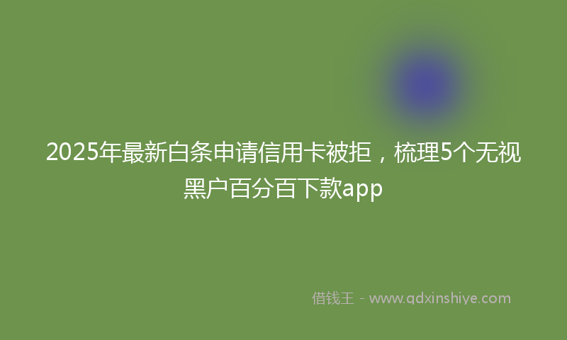 2025年最新白条申请信用卡被拒，梳理5个无视黑户百分百下款app