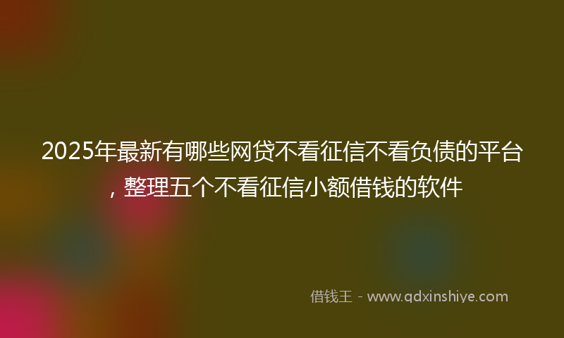 2025年最新有哪些网贷不看征信不看负债的平台，整理五个不看征信小额借钱的软件
