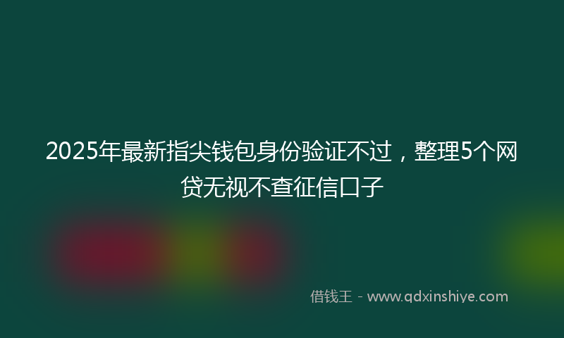 2025年最新指尖钱包身份验证不过，整理5个网贷无视不查征信口子