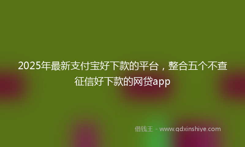 2025年最新支付宝好下款的平台，整合五个不查征信好下款的网贷app