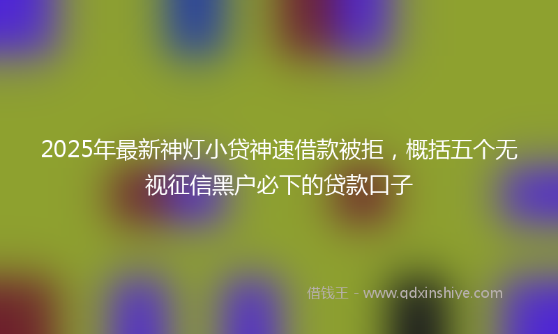 2025年最新神灯小贷神速借款被拒，概括五个无视征信黑户必下的贷款口子