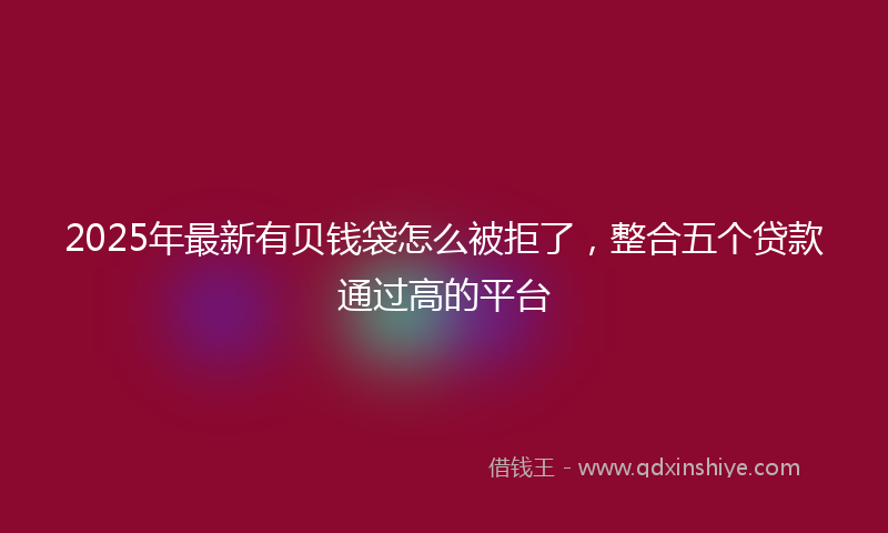 2025年最新有贝钱袋怎么被拒了，整合五个贷款通过高的平台