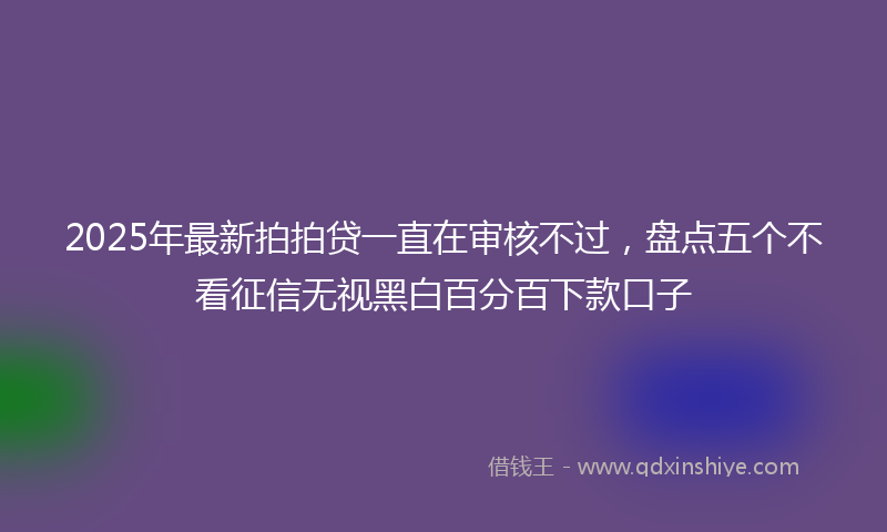 2025年最新拍拍贷一直在审核不过，盘点五个不看征信无视黑白百分百下款口子