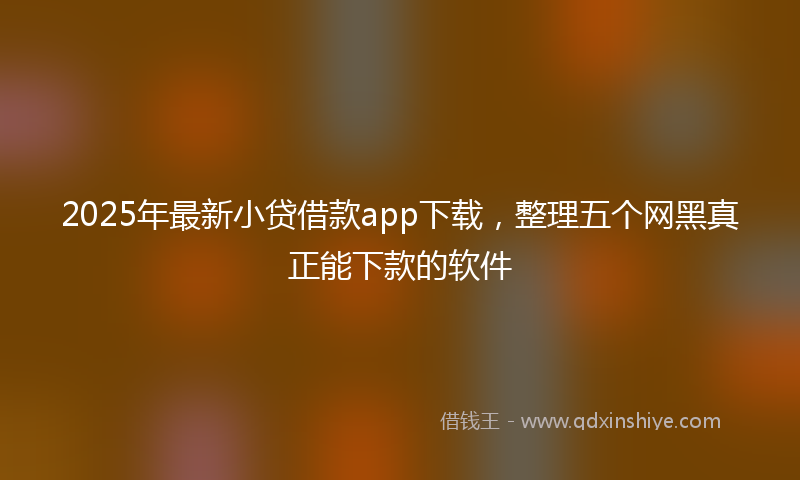 2025年最新小贷借款app下载，整理五个网黑真正能下款的软件