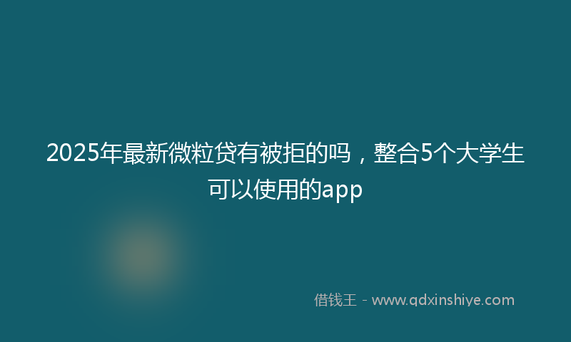 2025年最新微粒贷有被拒的吗，整合5个大学生可以使用的app