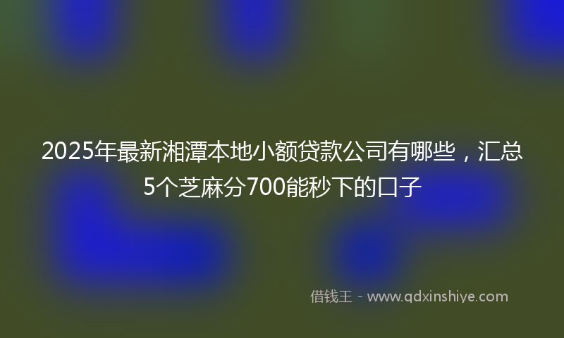 2025年最新湘潭本地小额贷款公司有哪些，汇总5个芝麻分700能秒下的口子