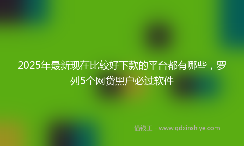 2025年最新现在比较好下款的平台都有哪些，罗列5个网贷黑户必过软件