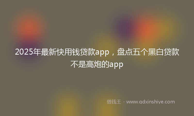 2025年最新快用钱贷款app，盘点五个黑白贷款不是高炮的app