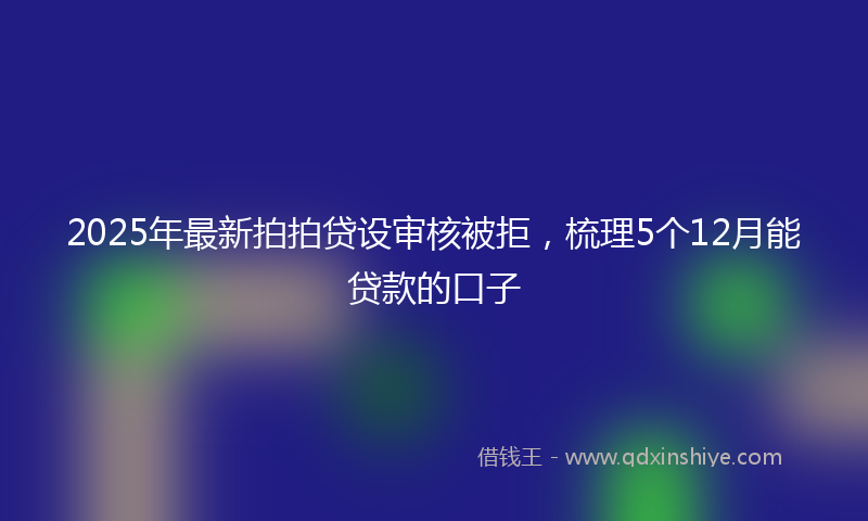 2025年最新拍拍贷设审核被拒，梳理5个12月能贷款的口子